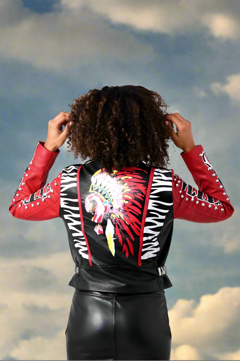 Punk Inspired Leather Jacket -81763 – FOR HER NYC OFFICIAL