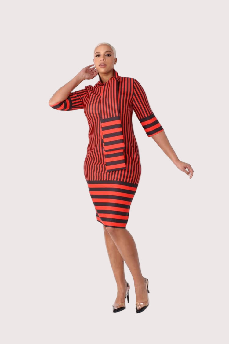red and black striped bodycon dress Rust Striped Ribbed Bodycon Long Dress Southern Fried Glam