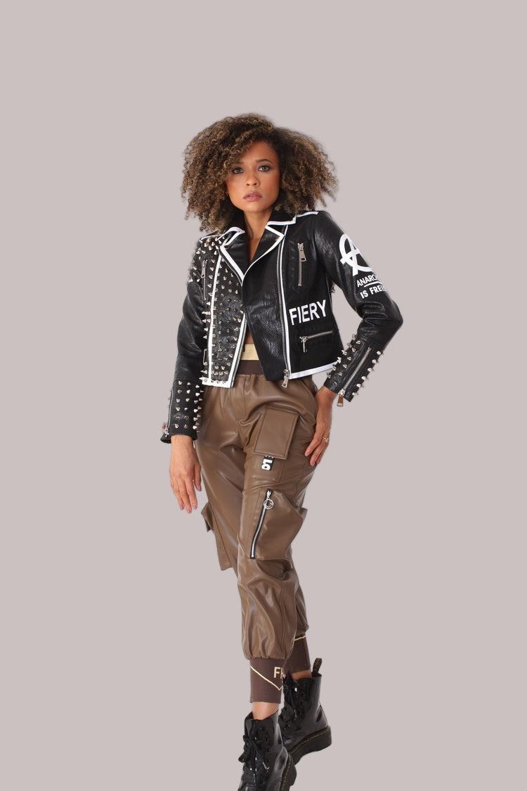 Studded Leather Jacket -81852 – FOR HER NYC OFFICIAL