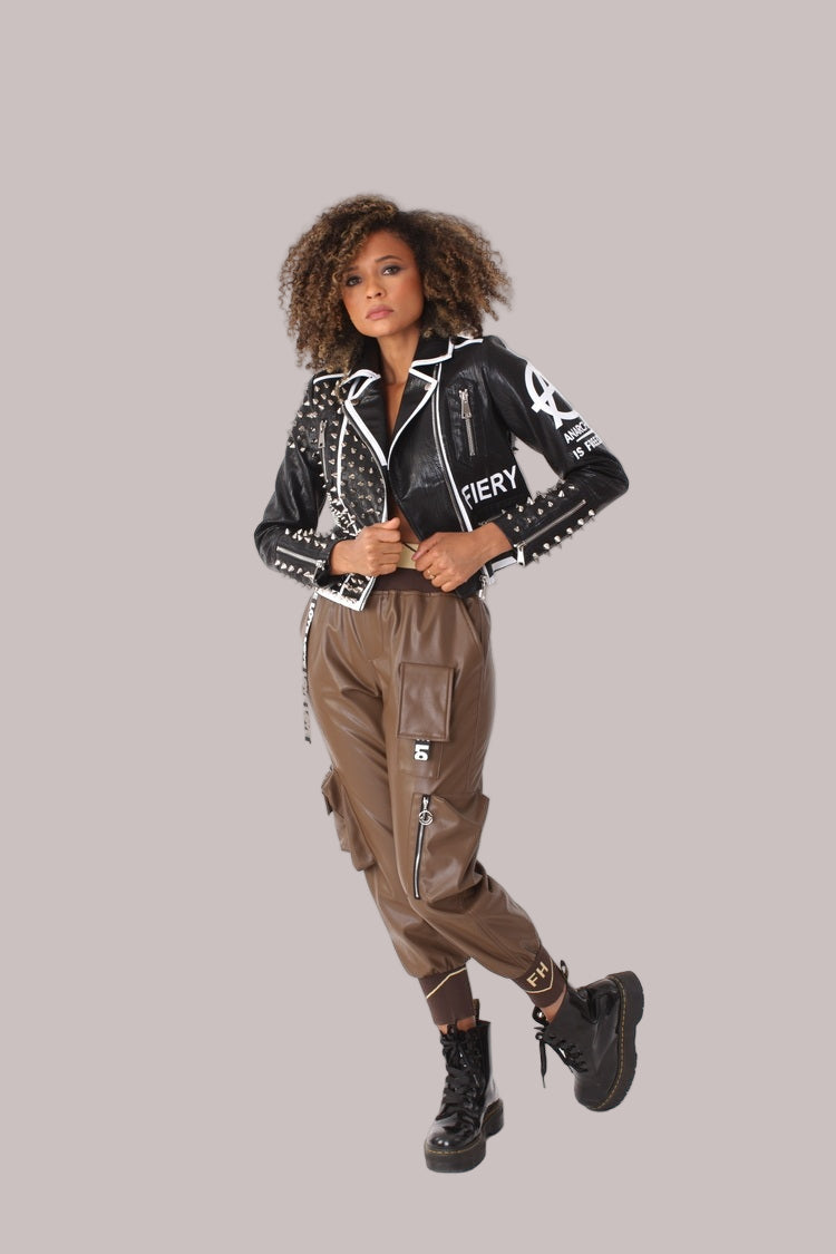 Studded Leather Jacket -81852 – FOR HER NYC OFFICIAL